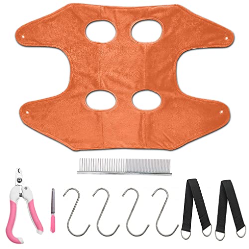 budiniao Grooming Double Layer Tuch Hängematte Helfer Hängegurte Nagelclip Trimmen Rückhaltetasche Beauty Shop Tierbedarf, Gelb, M von budiniao