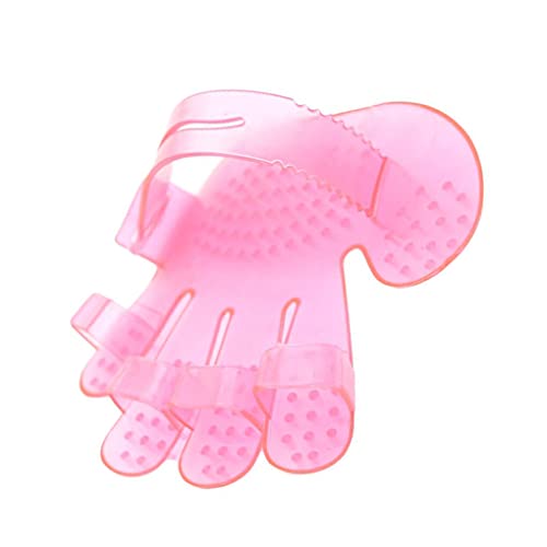 budiniao Haustier Bad Massage Handschuh Gummi Baden Dusche Waschen Haar Pinsel Tragbare Hause Badezimmer Pflege Haarbürste Schönheit, Rosa von budiniao