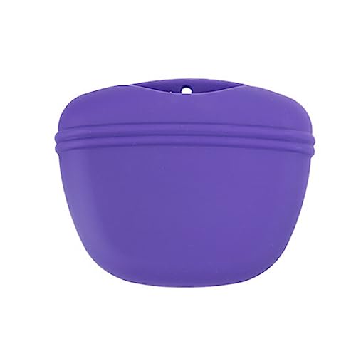 budiniao Haustiere Training Silikon Elastische Gürteltasche Große Kapazität Fütterung Aufbewahrungstasche Lebensmittelbeutel Zubehör Outdoor, Violett von budiniao