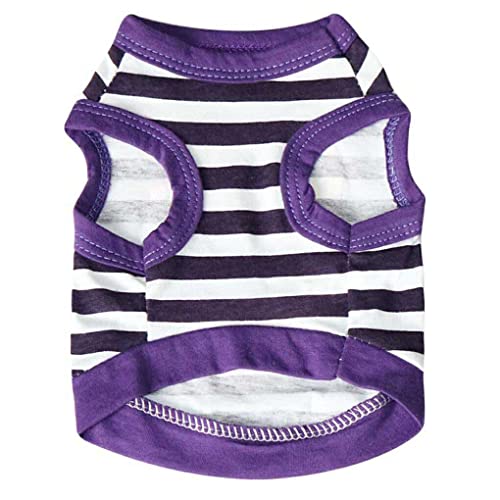 budiniao Kleidung Sommer Westen Kuss Brief Muster Streifen gedruckt Kostüme Bekleidung Mantel Jacke Schönheit für kleine Hunde Teddy, Violett, L von budiniao