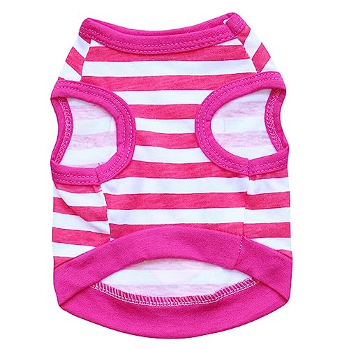 budiniao Kleidung Sommer Westen Kuss Brief Muster Streifen gedruckt Kostüme Bekleidung Mantel Jacke Schönheit für kleine Hunde Teddy, rosa, L von budiniao