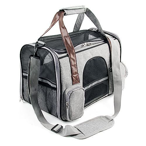 budiniao Pet Bag Carrier Mesh Atmungsaktive Handtasche Gepolsterter Schultergurt Tragbare Reise Wandern Camping Zug Tiere Tragetasche von budiniao