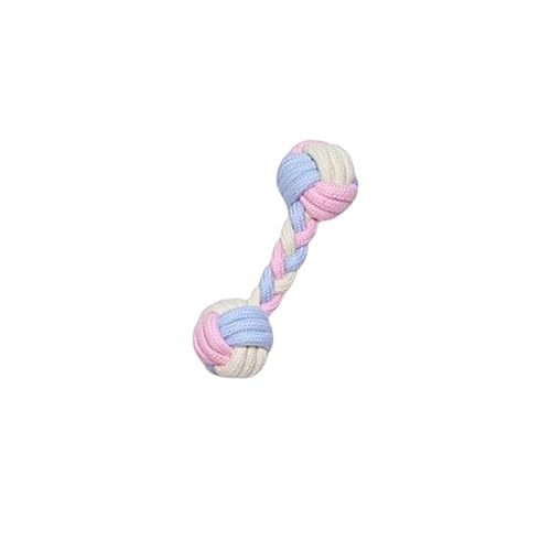 budiniao Pet Cotton Ropes Interactive Teeth Clean Dogs Toy Leichtes Flexibles Kauspielzeug Waschbare Backenknochenform Pets Knot Ball, Hantel von budiniao