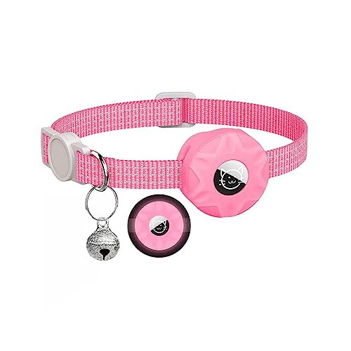 budiniao Reflektierende Streifen Pet Halsband Small Animal Positioner Choker Wasserdichter stoßfester Halskettenersatz für Airtag, Rosa von budiniao