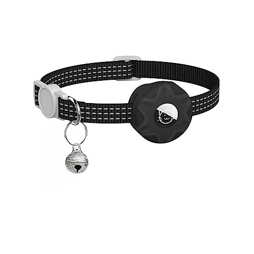 budiniao Reflektierende Streifen Pet Halsband Small Animal Positioner Choker Wasserdichter stoßfester Halskettenersatz für Airtag, Schwarz von budiniao