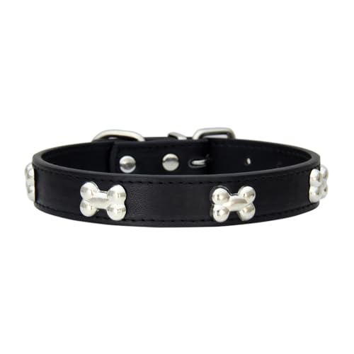 budiniao Stilvolles und langlebiges Halsband für Hunde und Katzen, bequemes Tragen, garantiert PU, PU Katzenhalsband, Hundehalsbänder, Hundehalsband, Schwarz, 2.0 * 40cm von budiniao