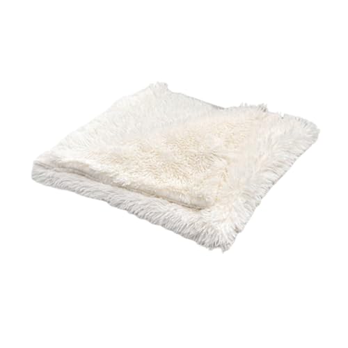 budiniao Warme und gemütliche Plüsch Katzen Hundedecke, weiche und Bequeme Schlafmatte für Haustiere, Fleece Haustierdecke für mittelgroße Hunde und Katzen, Beige von budiniao