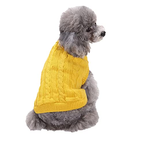 budiniao Welpen Hemd Kleidung Kleines süßes Geschenk Gestreifte Welpen Kleidung Welpen Weste Mehrfarbig verdicken Kostüme Hunde Pullover, Gelb, XS von budiniao