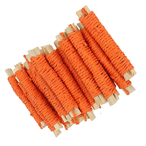 buhb Pet Cute Bamboo Sticks, Zähneknirschen, 20 Stück, Fördert die Verdauung Molar Rabbit Sticks Langeweile Linderung für Hamster (Orange) von buhb