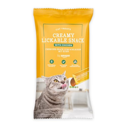 by Amazon Leckbarer Snack für Katzen, Huhn, 5 x 15 g, 75 g von by Amazon