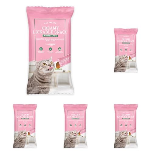 by Amazon Leckbarer Snack für Katzen, Lachs, 5 x 15 g, 75 g (Packung mit 5) von by Amazon