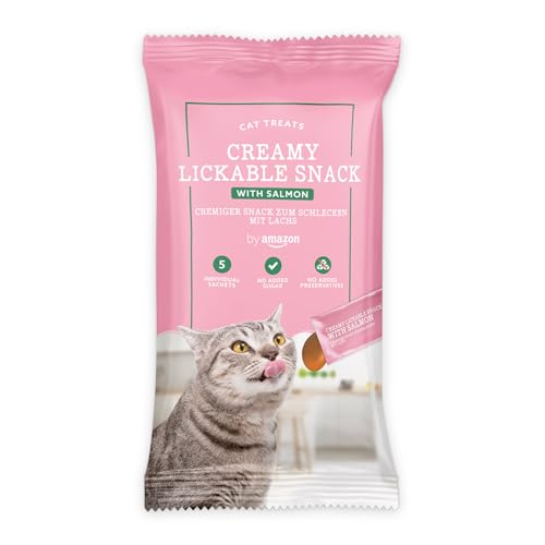 by Amazon Leckbarer Snack für Katzen, Lachs, 5 x 15 g, 75 g von by Amazon