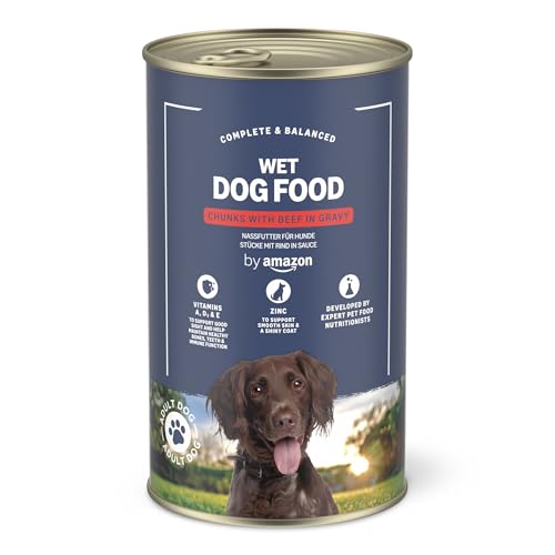 by Amazon Nassfutter für Hunde, Stücke mit Rind in Sauce, 1,24 kg von by Amazon