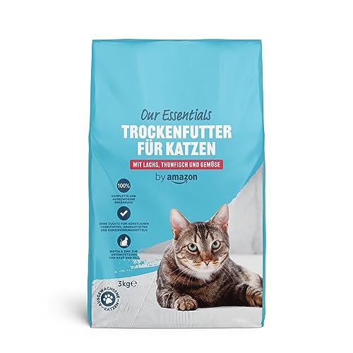 by Amazon Trockenfutter für Katzen, mit Lachs, Thunfisch und Gemüse, 3kg von by Amazon