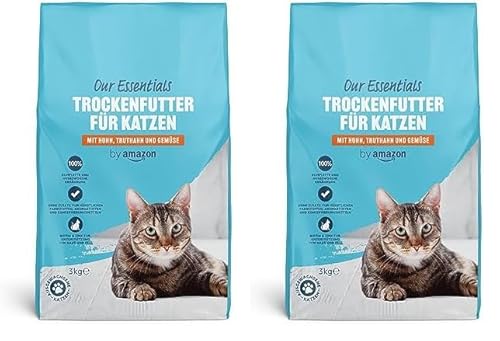 by Amazon Trockenfutter für Katzen. mit Huhn, Truthahn und Gemüse, 3kg (Packung mit 2) von by Amazon