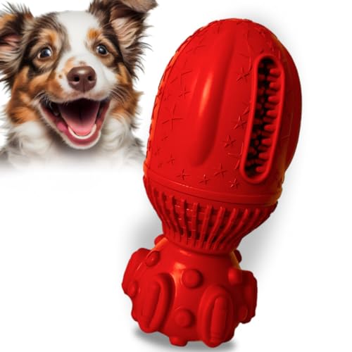 Hundespielzeug für aggressive Kauer, quietschendes Hundespielzeug, Hundespielzeug für große Hunde, Gummi, langlebig, unzerstörbar, Kauspielzeug für interaktives Spielen und Langeweile, Geschenk für von byMall