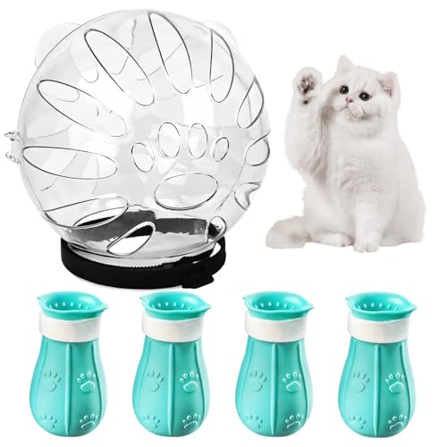 byepica Katzenpflege Maulkorb und Pfotenabdeckungen Set, transparenter Bauchmuskel-Maulkorb mit atmungsaktivem Design für sichere Fellpflege byepica Katzenpflege Maulkorb und Pfotenabdeckungen Set, transparenter Bauchmuskel-Maulkorb mit atmungsaktivem Design für sichere Fellpflege von byepica