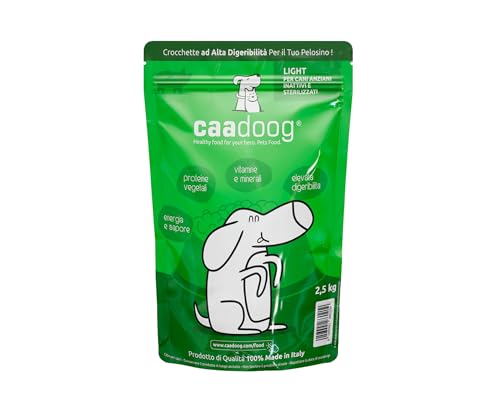 CAADOOG Trockenfutter für Hunde, leicht, 2,5 kg, Übergewicht, ältere Menschen, sterilisiert – Trockenfutter für alle Rassen – mit Schweinefleisch – hergestellt in Italien von caadoog
