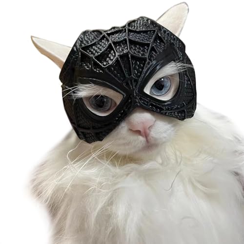 cadciehe Fledermaus-Katzen-Avenger-Gesichtskissen, Halloween-Katzen-Fledermaus-Cosplay-Hut, 3D-gedruckte Katzen-Verkleidungs-Requisite, Haustier-Kostüm-Zubehör für Partys Schwarz L von cadciehe