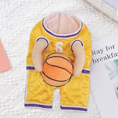 cadciehe Hunde-Basketball-Halloween-Kostüm, Hunde-Basketball-Kostüm mit Ball, Hunde-Basketballspieler-Kostüm, Haustier-Outfit, Halloween-Hunde-Verkleidungskleidung, Basketball-Trikot Gelb S von cadciehe