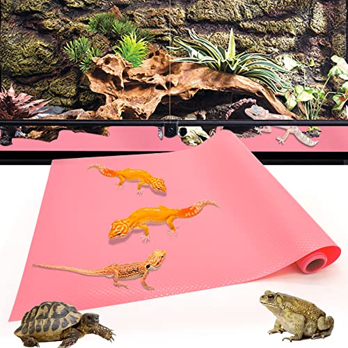 Bartdrache Tank Zubehör Reptilientank Zubehör Leopard Gecko Schildkröte Lebensraum Zubehör Reptilien Terrarium Teppich Substrat für nicht klebendes Reptilien Habitat Bettwäsche (Rosa 200,7 cm) (Rosa) von caichuxiye