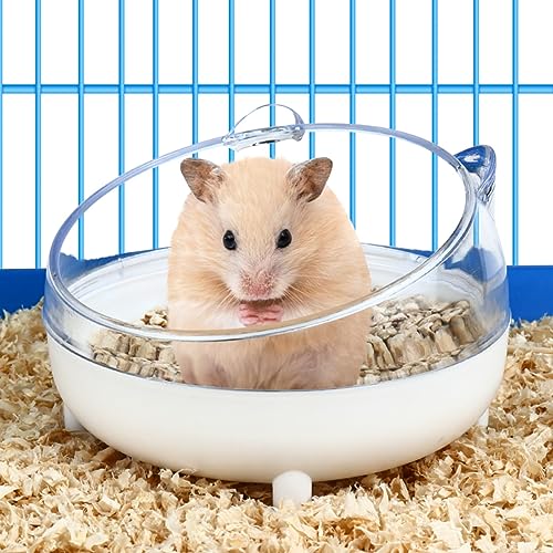 cakefly Hamster-Sand-Badewannen-Behälter für kleine Tiere, Badewanne, Sauna, Hamster, WC, mit 80 g lebensmittelechten Maiskern-Pads, vermeiden Sie das Austreten von Sand, Ratten, kleine Mäuse von cakefly