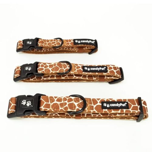 candyPet - Adjustable Nylon Click Collar, Neoprene Padded Interior, GIRAFFE, S von candyPet