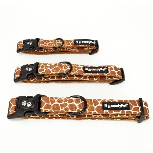 candyPet - Adjustable Nylon Click Collar, Neoprene Padded Interior, GIRAFFE, M von candyPet