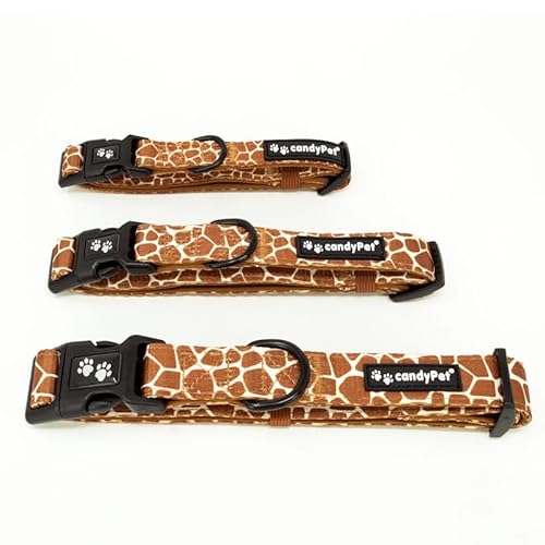 candyPet - Adjustable Nylon Click Collar, Neoprene Padded Interior, GIRAFFE, L von candyPet