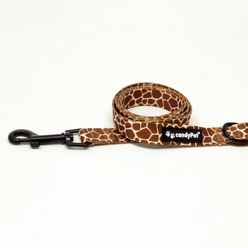 candyPet - Nylon Leash - 130 cm long - Soft neoprene handle, Comfortable and durable, GIRAFFE von candyPet