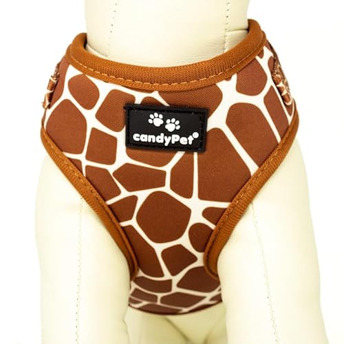 candyPet®- Adjustable Dog Collar and Chest Harness, Neoprene and Breathable Mesh, GIRAFFE, L von candyPet