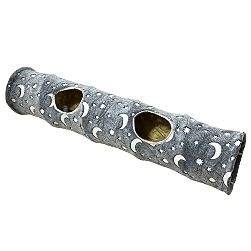 caoxhenr Zusammenklappbarer Katzentunnel für Indoor Katzen Selbstleuchtender Katzentunnel Röhre mit Plüschball Spielzeug für Kleintiere Haustiere, Kätzchen, Welpen von caoxhenr