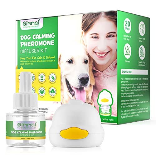 caqorzo Beruhigender Diffusor für Hunde, beruhigendes Pheromon-Diffusor-Kit zur Linderung von Trennungsangst, Stress, Bellen und Kauen und der Angst vor Feuerwerk und Gewitter (30 Tage) von caqorzo