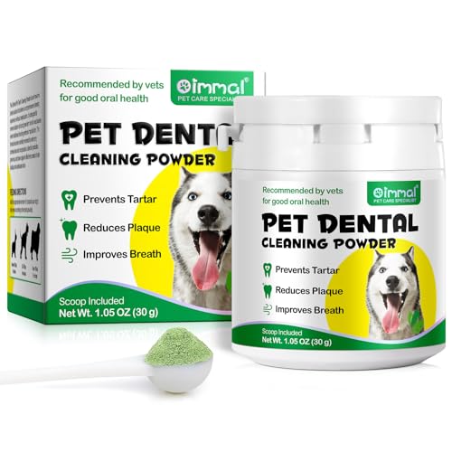 caqorzo Zahnreinigungspulver für Hunde, Zahnreinigungspulver für Hunde, Hundeatemerfrischer Pulver mit Probiotika, frischer Atem Plaque Zahnsteinentferner - 30g von caqorzo