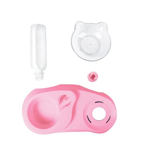 carrub Doppel-Hundenäpfe Haustiere Wasser und Futternapf Set mit automatischer Bewässerungsflasche (Rosa) von carrub