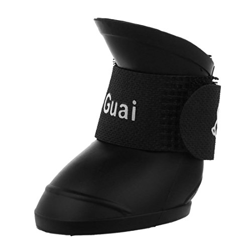 carrub Schwarze S, Haustierschuhe Booties Gummi Hund wasserdichte Regenstiefel von carrub