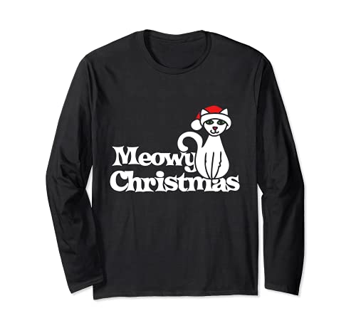Meowy Catmas Christmas Cat Langarm-T-Shirt von caterpillar