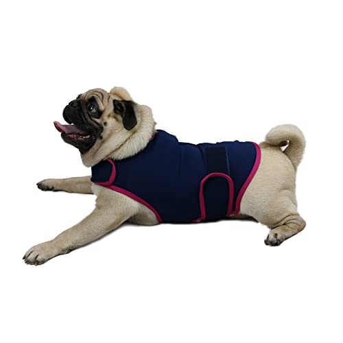 cattamao Comfort Hunde-Weste zur Linderung von Angstzuständen, für Gewitter, Reisen, Feuerwerk, Tierarztbesuche, Trennung marineblau + rot M von cattamao