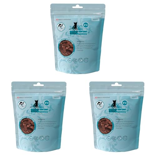 catz finefood Meatz Katzen Leckerlies Känguru N° 13 - knusprige Streifen aus 100 Prozent Kängurufleisch - Katzensnack für Allergiker ohne Zucker, getreidefrei, 45g (Packung mit 3) von catz finefood