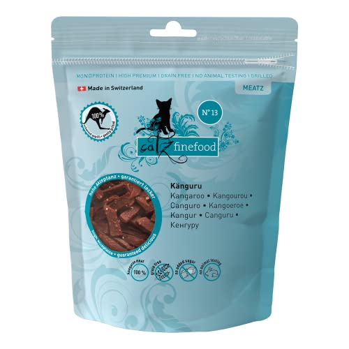 catz finefood Meatz Katzen Leckerlies Känguru N° 13 - knusprige Streifen aus 100 Prozent Kängurufleisch - Katzensnack für Allergiker ohne Zucker, getreidefrei, 45g von catz finefood