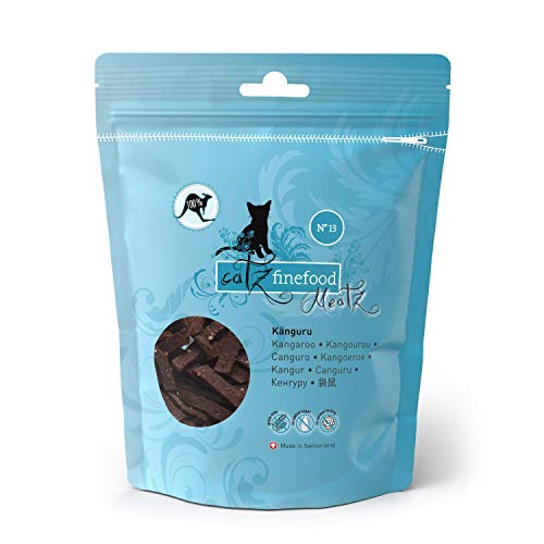 catz finefood Meatz Katzen Leckerlies Känguru N 13 - knusprige Streifen aus 100 Prozent Kängurufleisch - Katzensnack für Allergiker ohne Zucker, getreidefrei, 8 x 45g, 1er Pack (1 x 360 g) von catz finefood