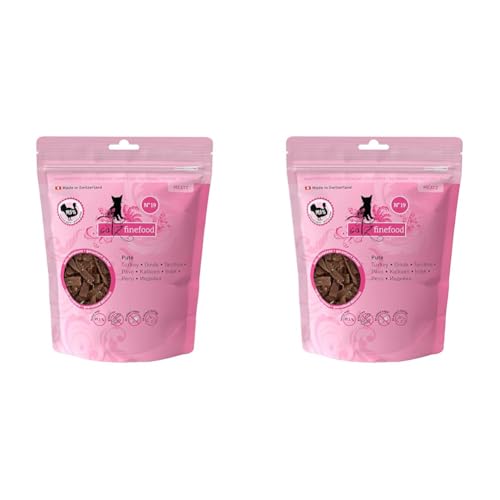 catz finefood Meatz Katzen Leckerlies Pute N° 19 - knusprige Streifen aus 100 Prozent Putenfleisch - Katzensnack für Allergiker ohne Zucker, getreidefrei (1 x 45 g) (Packung mit 2) von catz finefood