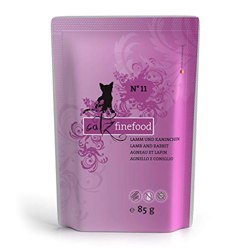 catz finefood N° 11 Lamm & Kaninchen Feinkost Katzenfutter nass, verfeinert mit Cranberries & Karotte, 8 x 85g Beutel von catz finefood