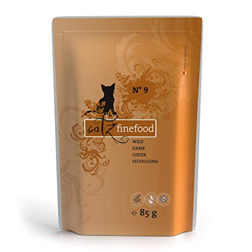 catz finefood N° 9 Wild Feinkost Katzenfutter nass, verfeinert mit Kartoffel & Preiselbeere, 8 x 85g Beutel von catz finefood