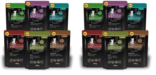 catz finefood Purrrr Collection II - Monoprotein Katzenfutter nass - getreidefrei, zuckerfrei, hypoallergen - hoher Fleischanteil - Multipack Nassfutter für Katzen - im Beutel, 12 x 80g-85g catz finefood Purrrr Collection II - Monoprotein Katzenfutter nass - getreidefrei, zuckerfrei, hypoallergen - hoher Fleischanteil - Multipack Nassfutter für Katzen - im Beutel, 12 x 80g-85g von catz finefood