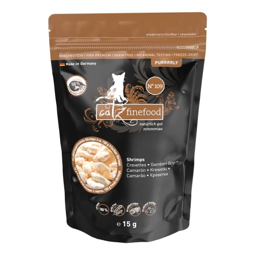 Catz finefood Purrrrly No. 109 Shrimps, gefriergetrockneter Katzensnack/ Katzenleckerli, 6er Pack (6 x 15 g) von catz finefood