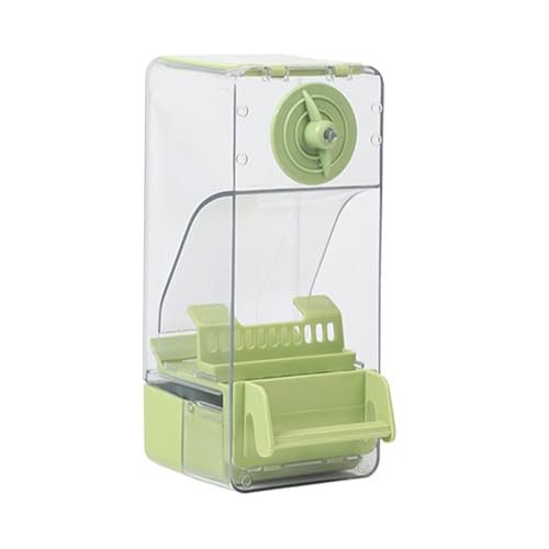 Automatic Bird Feeder, Top-Fill Food Dispenser, No Spill Design, Large Capacity, Easy Cleaning, Ideal for Parakeets, Cockatiels, Canaries, Parrots, 9.5x10.5x20.5cm Pink Green von ccuzs