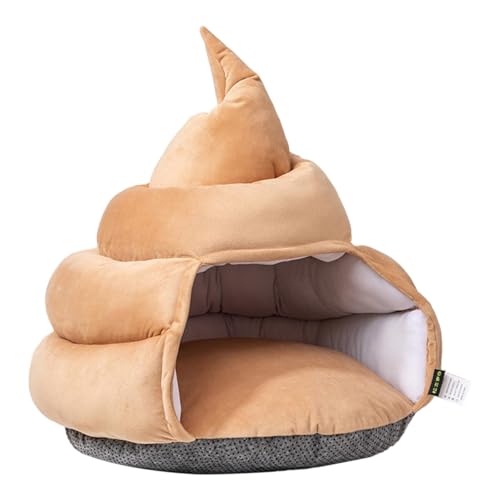 Bequemes Katzenbett, tragbares Hundebett in Kackhaufenform, bequeme Haustierhütte, weiche Katzenhütte mit einzigartigem Kackhaufen-Design 17,32 X 18,5 Zoll für Katzen von ccuzs