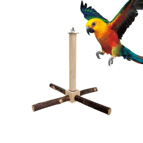 Bird Perch Swing, Rotating Wooden Parrot Gym, Climbing Exercise Toy, MultiLevel Stand for Parakeets, Lovebirds, Cockatiels, Conures, Cage Playtime 26x23x23cm 195g von ccuzs