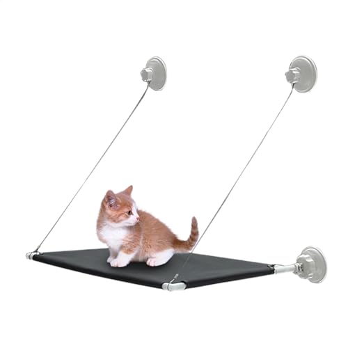 Cat Perch, Foldable Pet Bed Seat, Space Saving Wall Mounted, Strong Suction Cups for Secure Expanded Size 25.1x18.5x18.1inc, Safety Hammock for Small to Large, Ideal for Resting von ccuzs